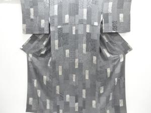 染谷梅治作　短冊に花古典柄江戸小紋着物